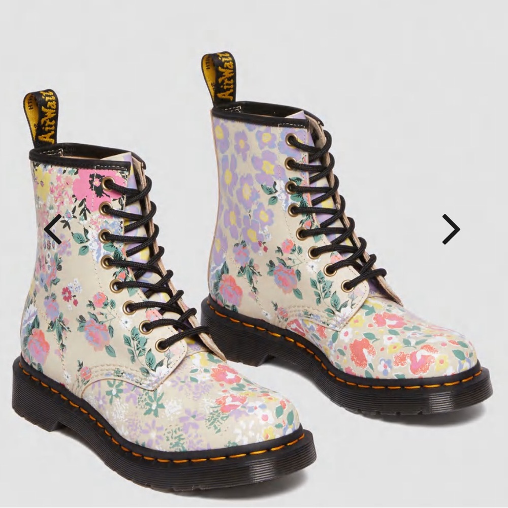 Dr. Martens Floral Combat Boots - Multicolor